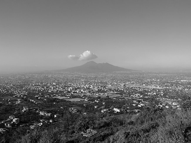 Il Vesuvio visto da Corbara, panorama sulle città di Pompei, Scafati, Angri, Torre Annunziata...